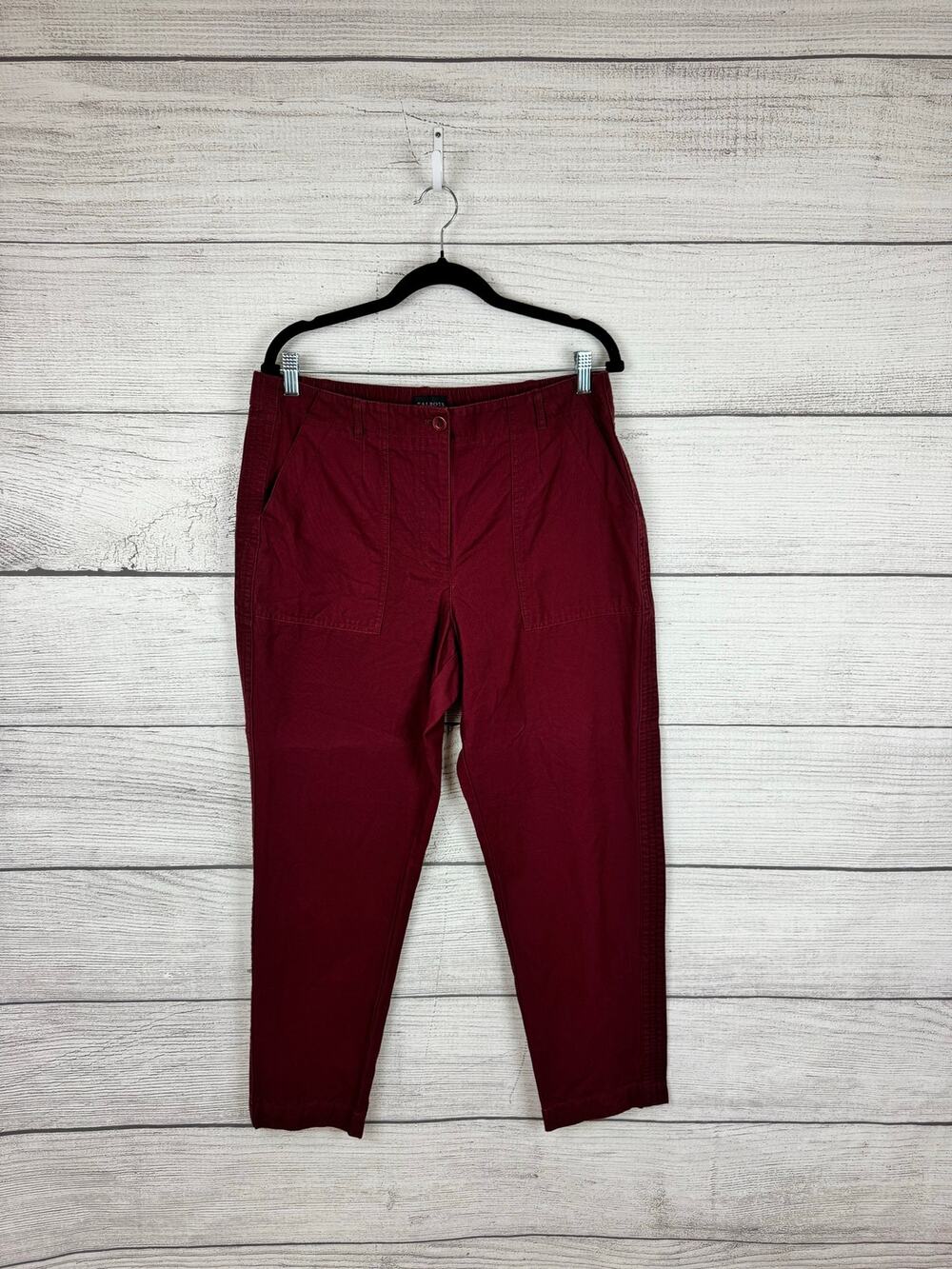 Talbots Women's Maroon Slim Cargo Straight Leg Pants Size 12